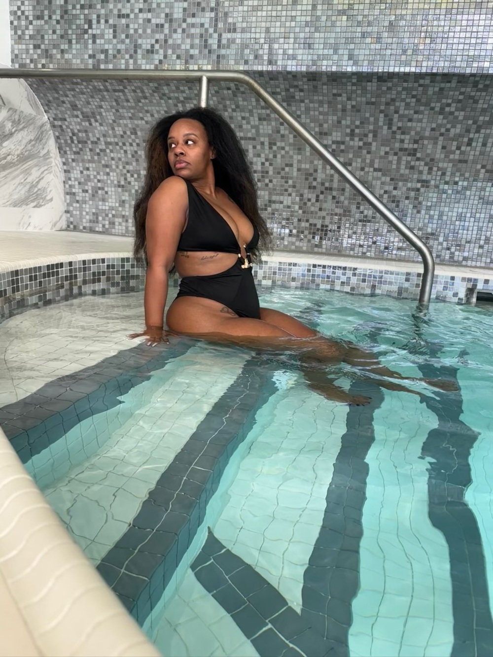 PrettyLittleThing Black Cutout One-Piece Swimsuit